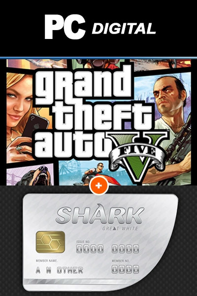 Bestil billigt GTA V + Great White Shark Cash Card | livekort.dk