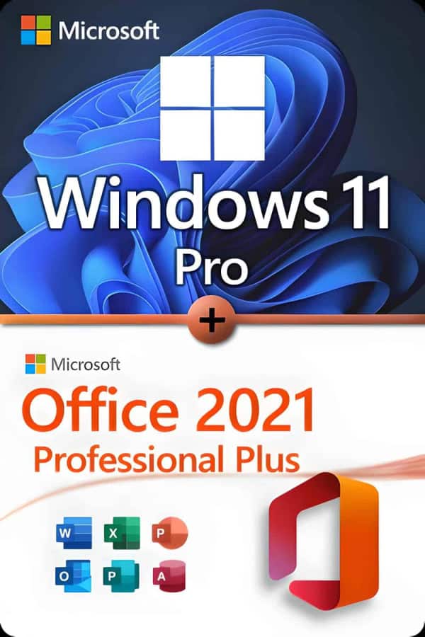 Microsoft Windows 11 Professional + Microsoft Office 2021 Professional Plus LICENS TIL 3 ENHEDER