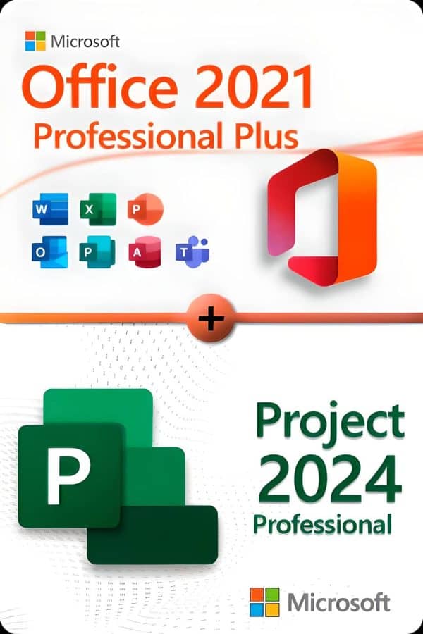 Microsoft Office 2021 Professional Plus + Microsoft Project 2024 Professional - Licens til 3 enheder