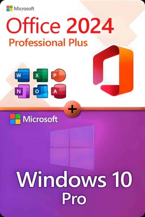 Microsoft Office 2024 Professional Plus + Microsoft Windows 10 Professional LICENS TIL 3 ENHEDER