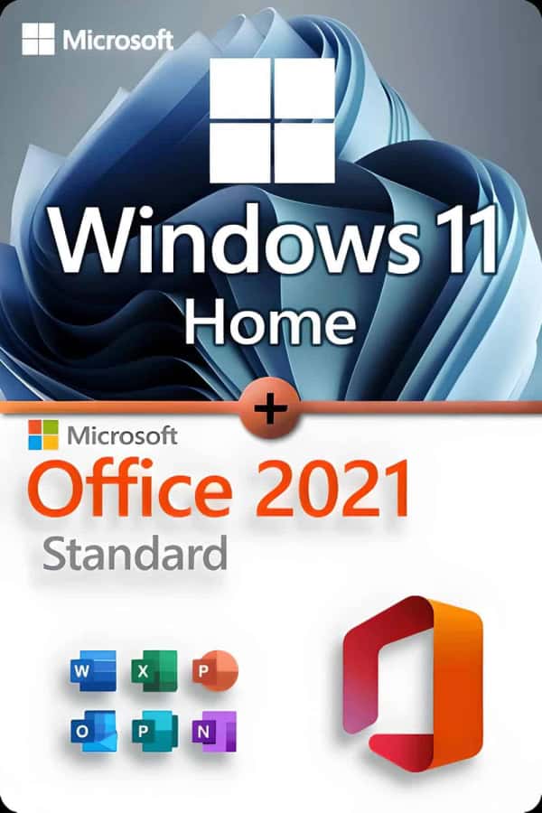 Microsoft Windows 11 Home + Microsoft Office 2021 Standard LICENS TIL 3 ENHEDER