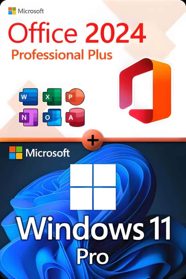 Microsoft Office 2024 Professional Plus + Microsoft Windows 11 Professional LICENS TIL 3 ENHEDER