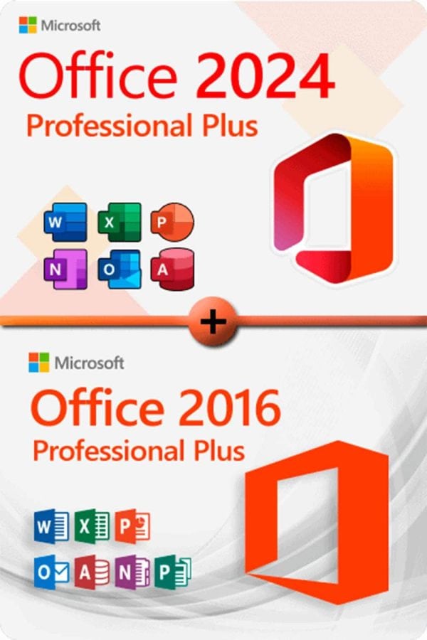 Microsoft Office 2024 Professional Plus + Microsoft Office 2016 Professional Plus Licens til 3 enheder