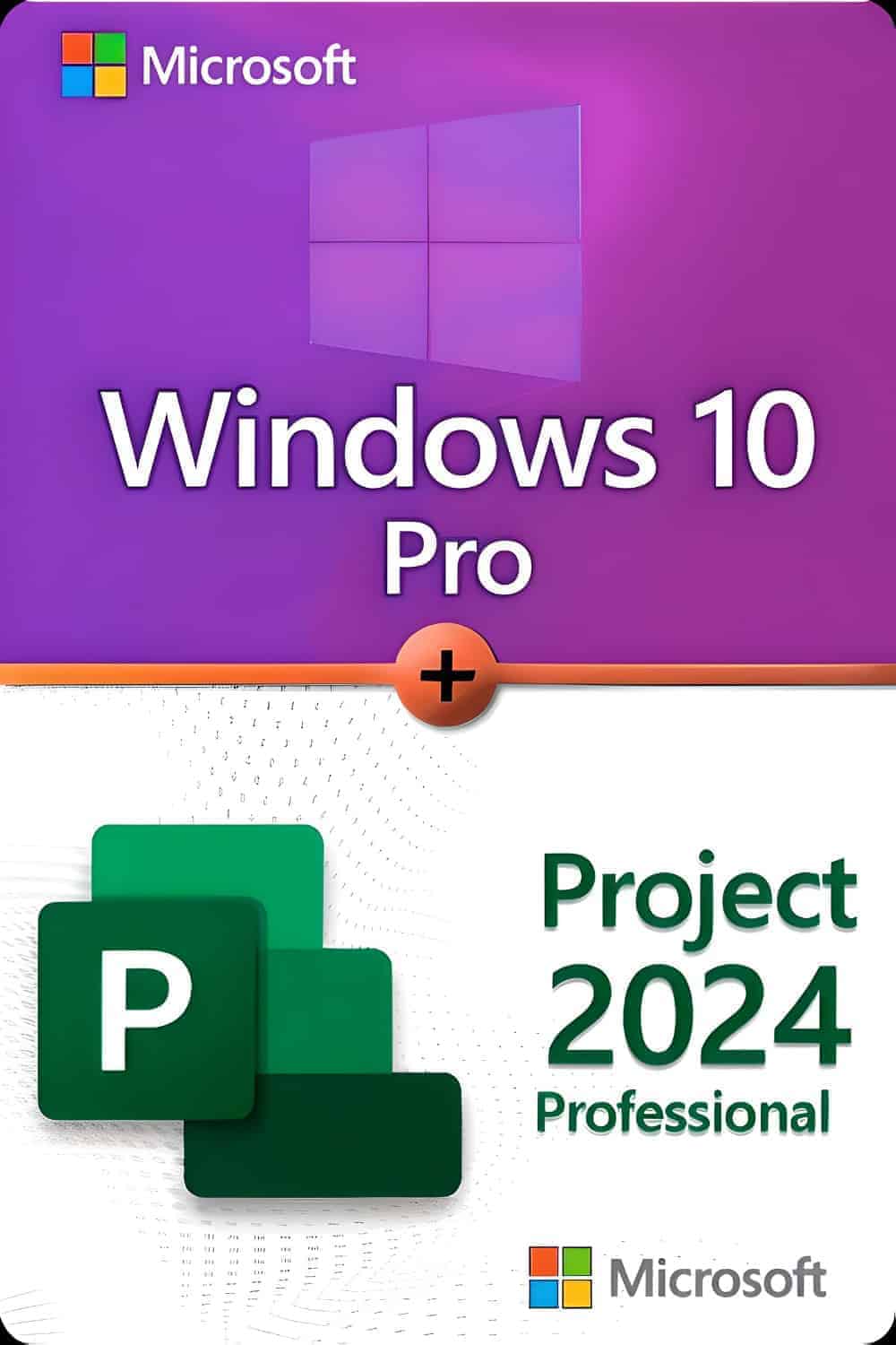 Microsoft Windows 10 Professional + Microsoft Project 2024 Professional - Licens til 3 enheder
