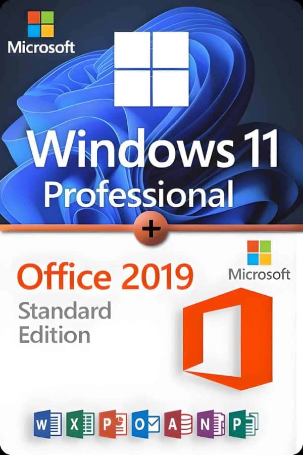 Microsoft Windows 11 Professional + Microsoft Office 2019 Standard Licens til 3 enheder