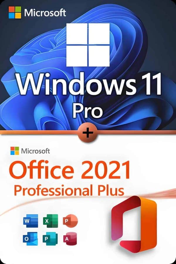 Microsoft Windows 11 Professional + Microsoft Office 2021 Professional Plus - Licens til 3 enheder
