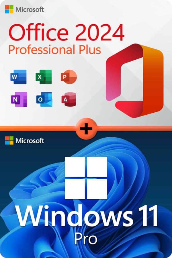 Microsoft Office 2024 Professional Plus + Microsoft Windows 11 Professional - Licens til 3 enheder